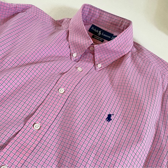 RALPH LAUREN CLASSIC FIT 100% COTTON MEN’S CHECK SHIRT, SIZE 17 34/35 - Picture 9 of 15